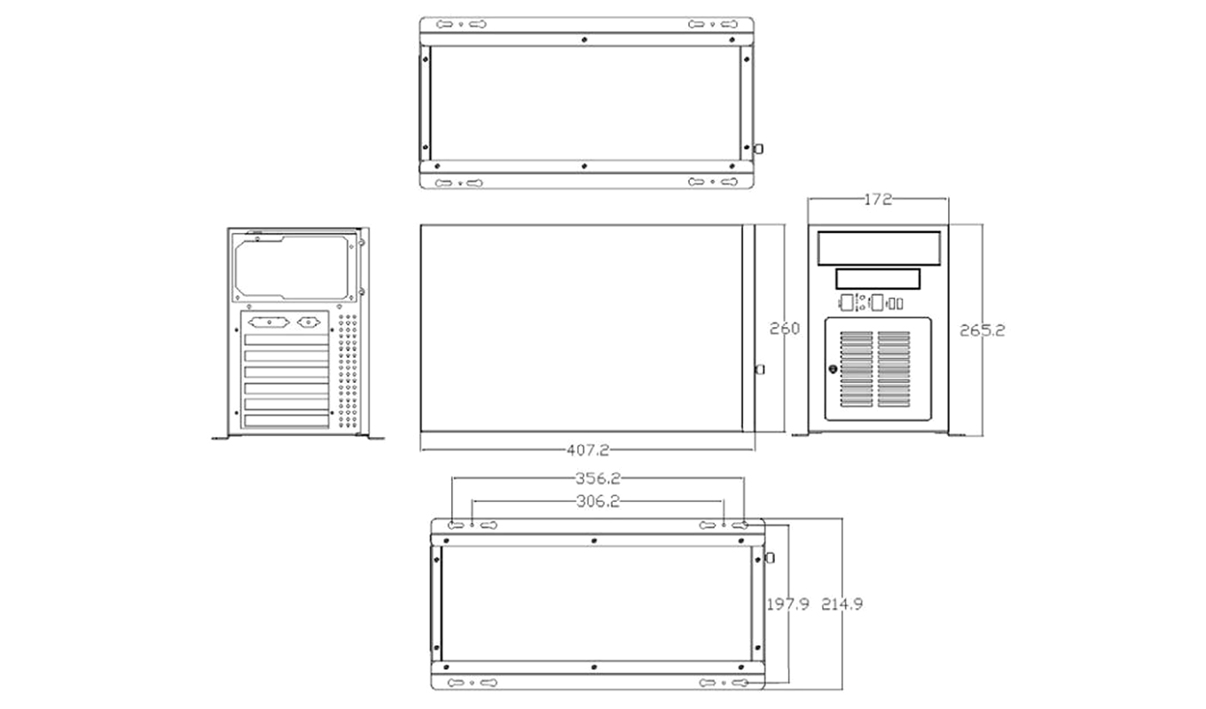 Dimension of Industrial Rackmount PC